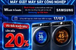Máy giặt máy sấy công nghiệp Samsung x Wash Friends